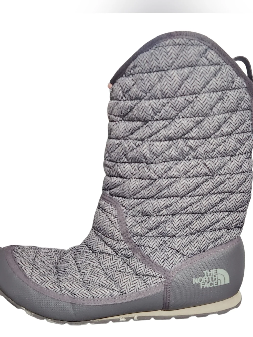 The North Face ThermoBall Traction Boots Womens Size 10 Gray Fold Down Bootie